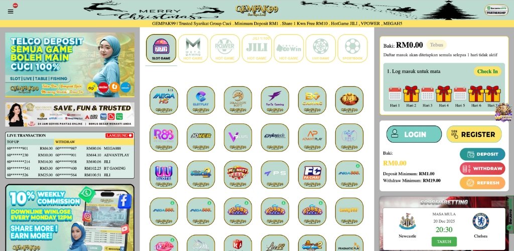 Gempak99 Official Website Interface