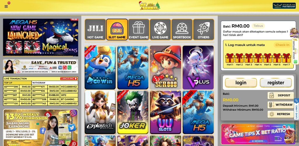 MyTown33 Free Credit Slot Games Available