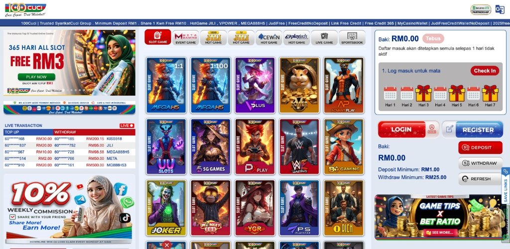 100Cuci Official Casino Website