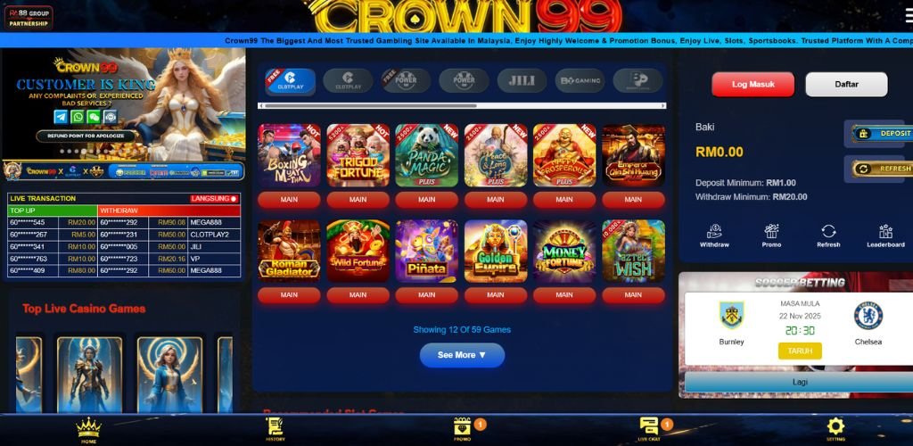Crown99 Free Credit Casino