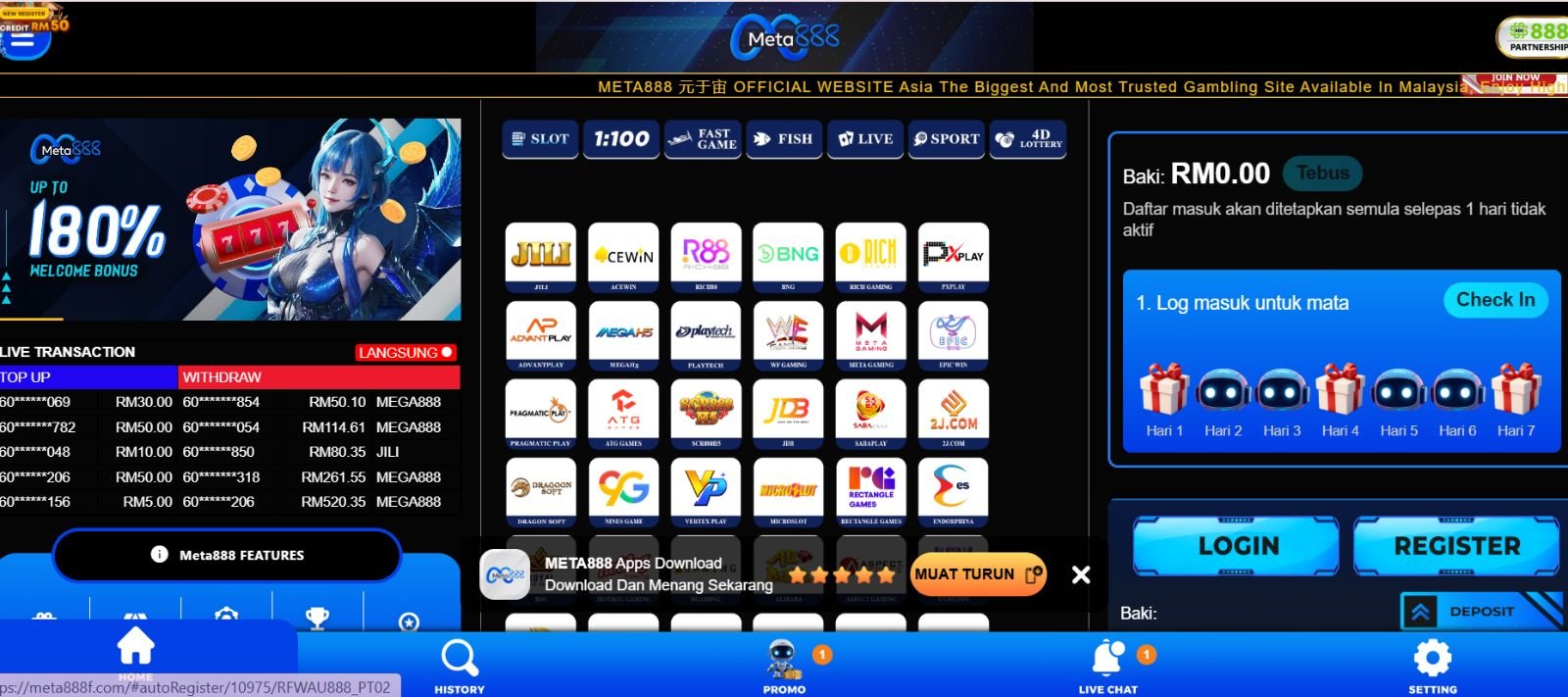 Meta888 Free Credit Casino