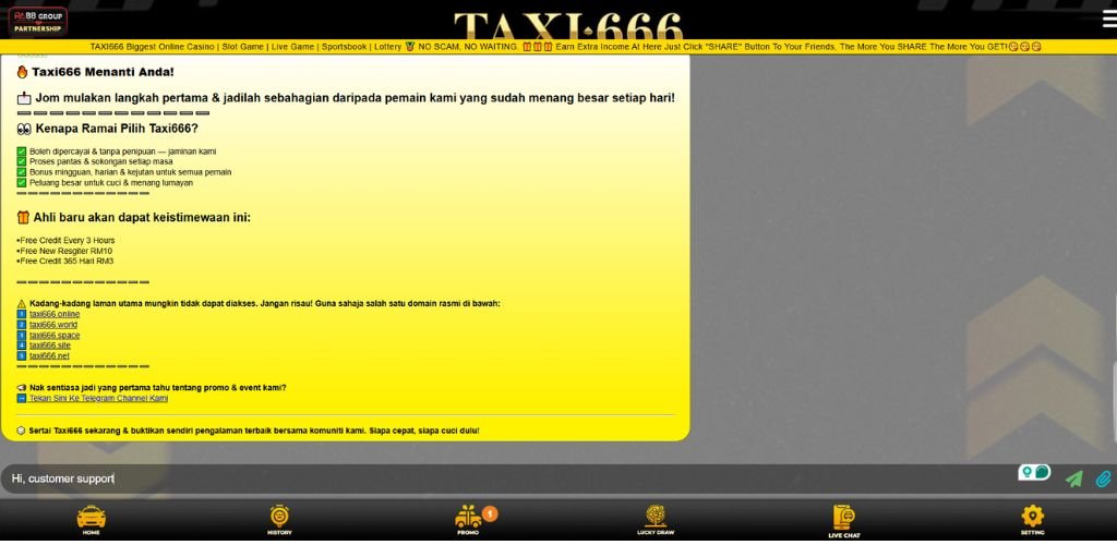 Taxi666 Live Chat & Customer Support