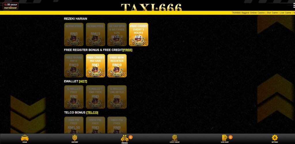 Taxi666 Free Credit Bonuses & Promotions